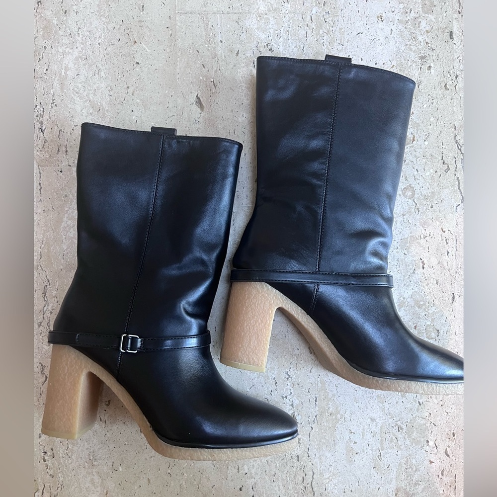 Franco Sarto Paxton Mid Shaft Leather Boots Women’s Size 9.5 MSRP 130 NEW